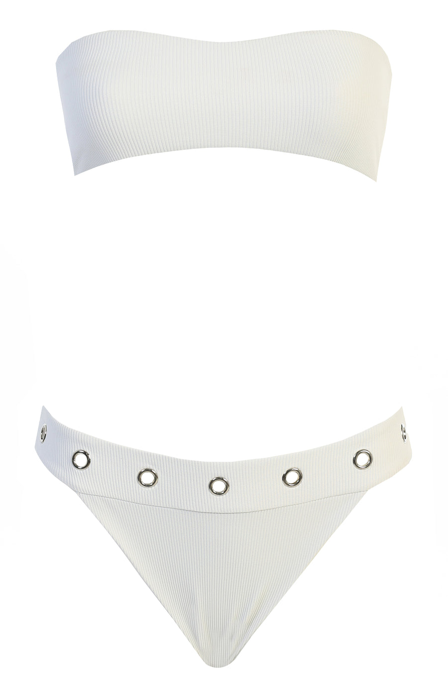 Riley Bottoms (White Ribbed)